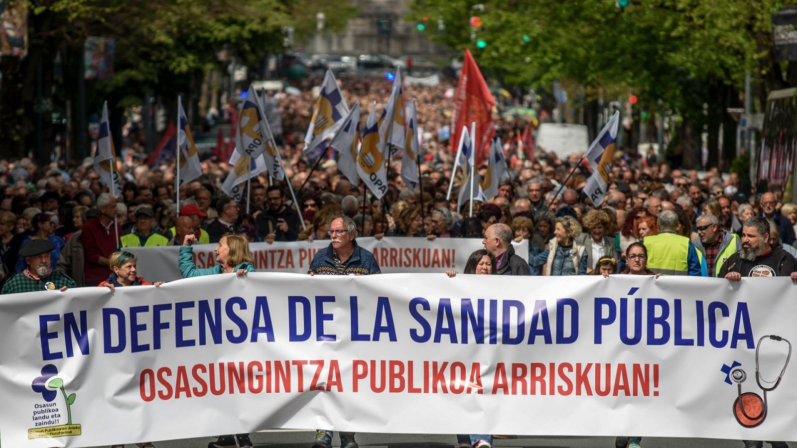 Manifestación en Bilbao en defensa de la sanidad pública