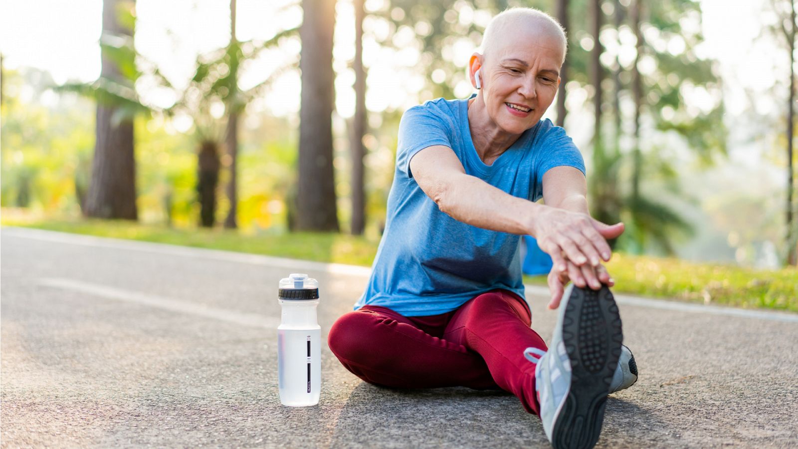 Paciente de cáncer haciendo deporte