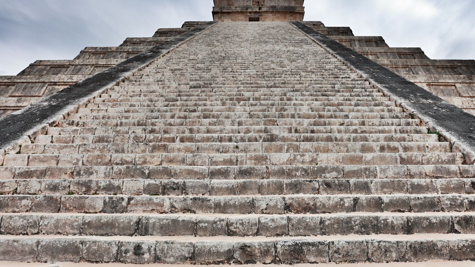 Kukulkan pyramid steps close-up, Chichen Itza, Mexico