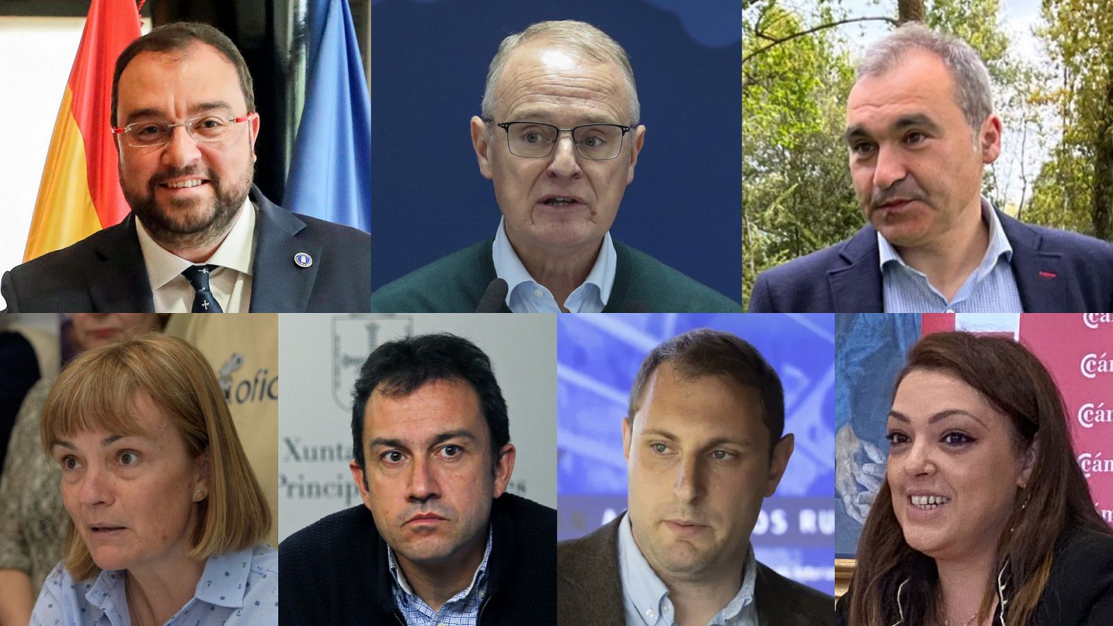 Los siete principales candidatos al Principado de Asturias este 28M