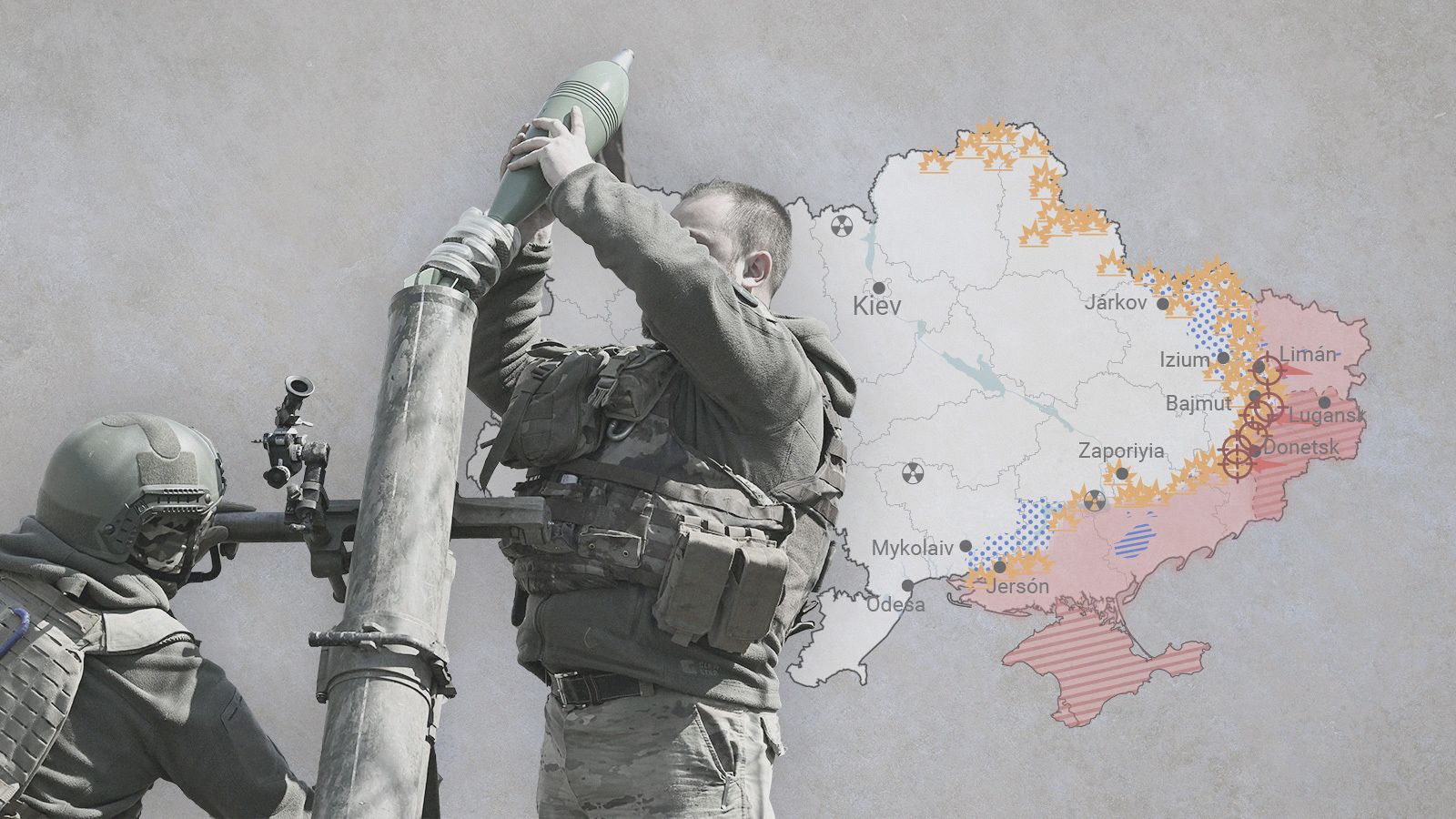 Soldados bielorrusos formados para defender Ucrania cerca de Bakhmut en la región de Donetsk