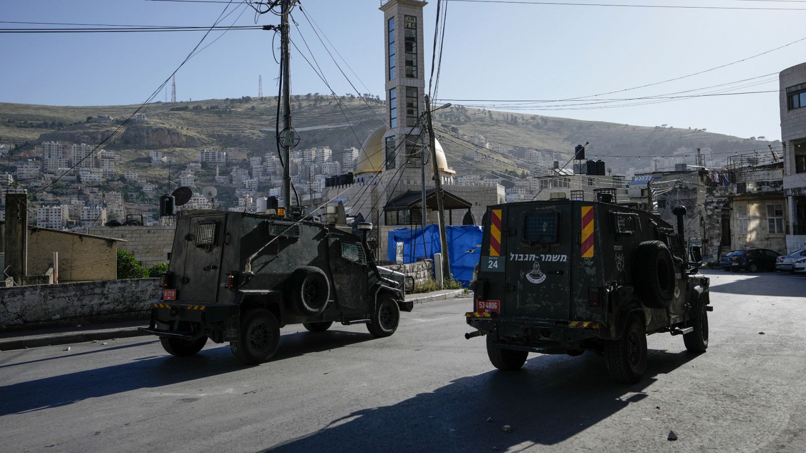 Imagen de archivo de vehículos militares israelíes