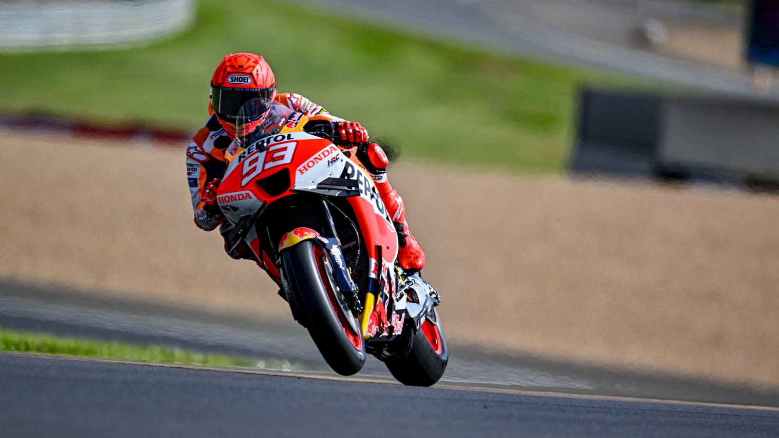 Marc Márquez durante la clasificación en el GP de Le Mans