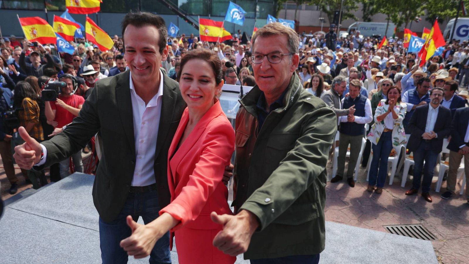 Ayuso y Feijóo en su primer mitin juntos en la campaña