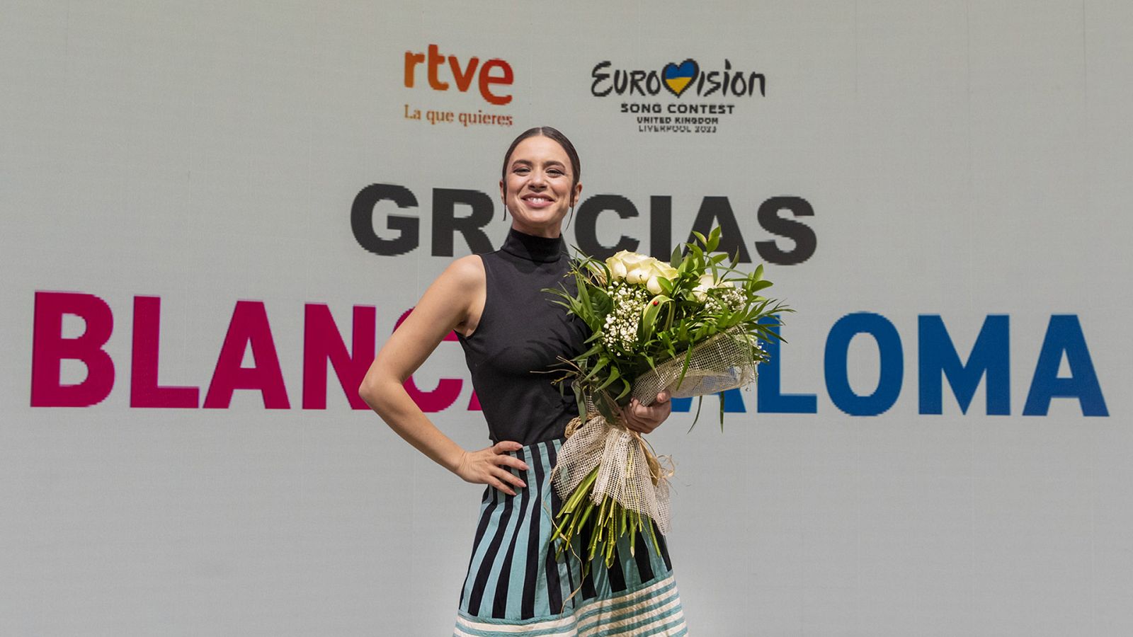 Blanca Paloma en la rueda de prensa tras su paso por Eurovisión 2023