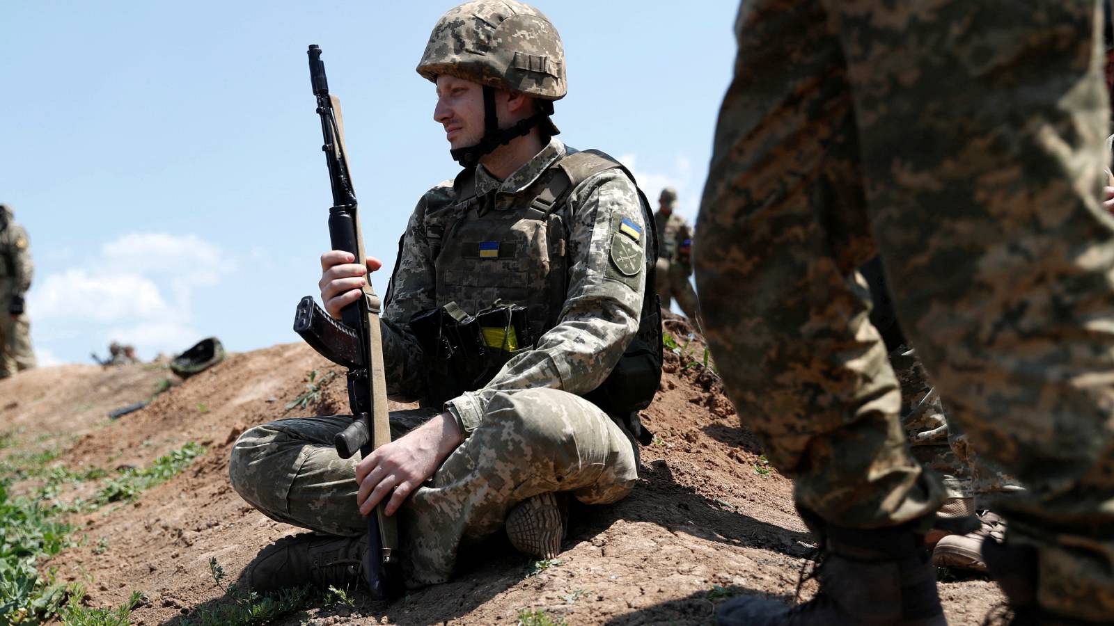 Un militar ucraniano en Donetsk