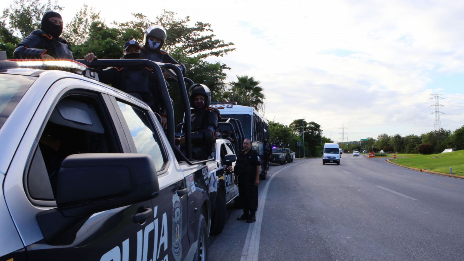 Vehículos de la policía mexicana, imagem de archivo.