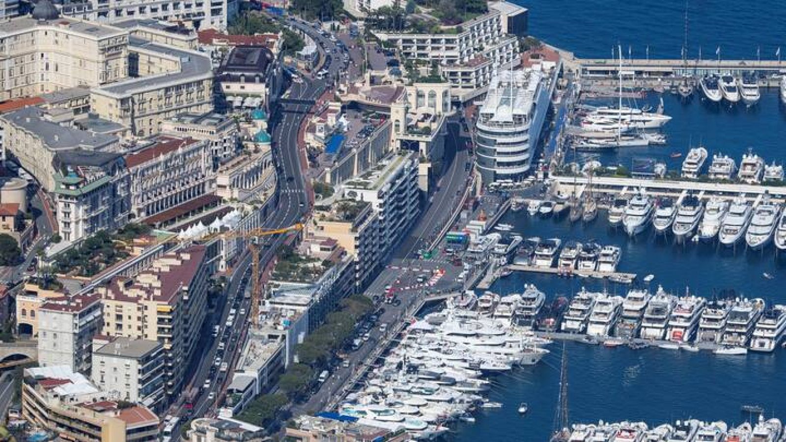GP de Mónaco: vista aérea del puerto.