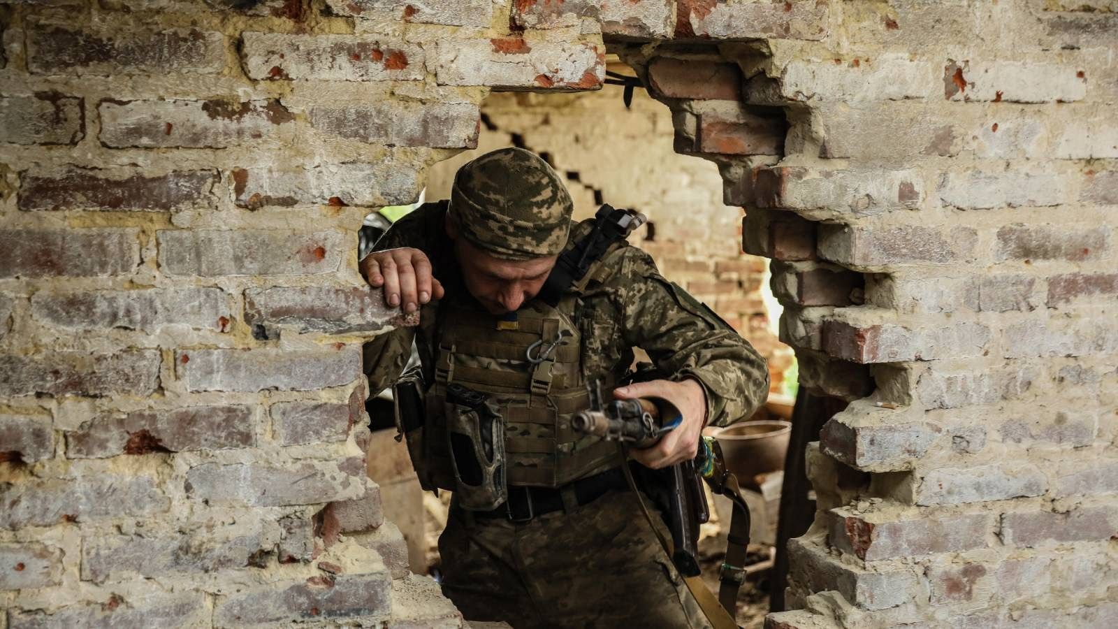 Un soldado en Donetsk
