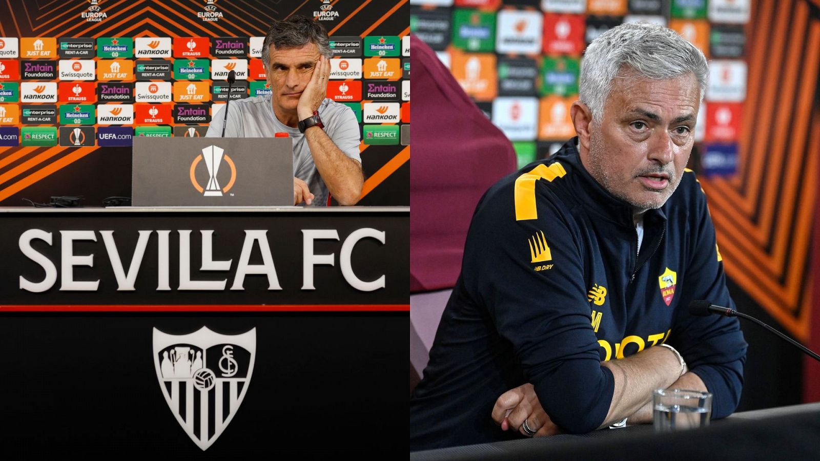 Final Europa League 2023 | Mendilibar y Mourinho en el media day de la UEFA