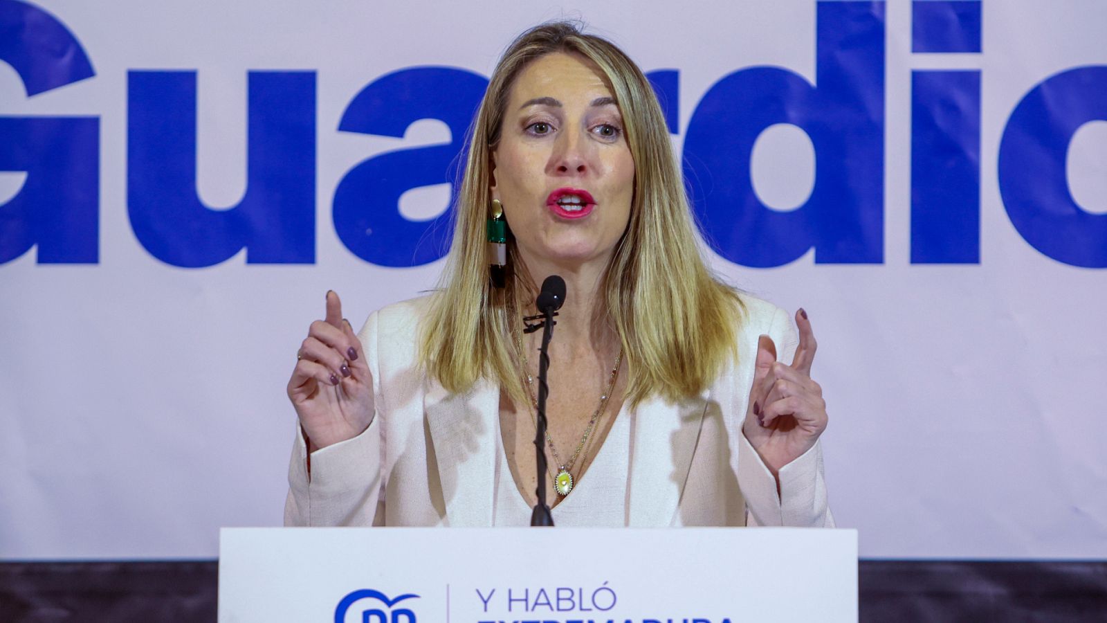 La candidata del PP extremeño, María Guardiola.