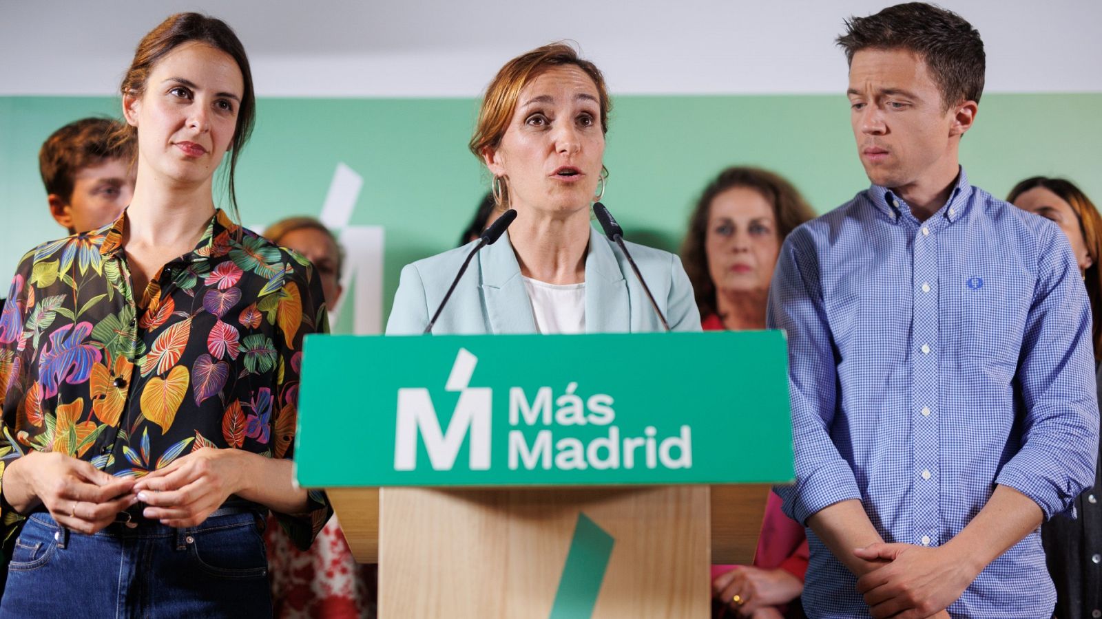 La candidata de Más Madrid a la Comunidad de Madrid el pasado 28M, Mónica García, en el centro de la imagen