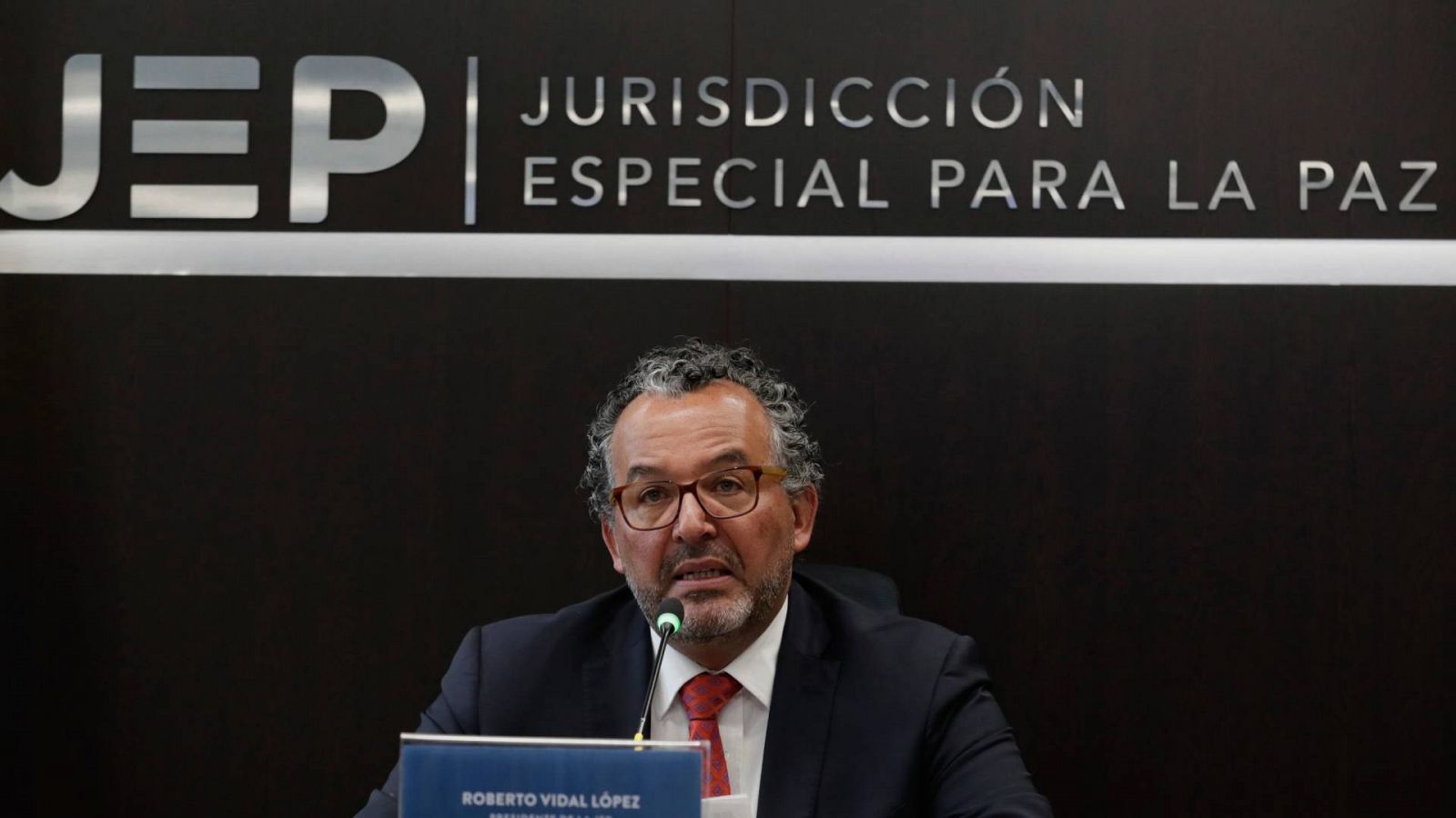 Una imagen del presidente de la Jurisdicción Especial para la Paz (JEP) de Colombia, Roberto Vidal.
