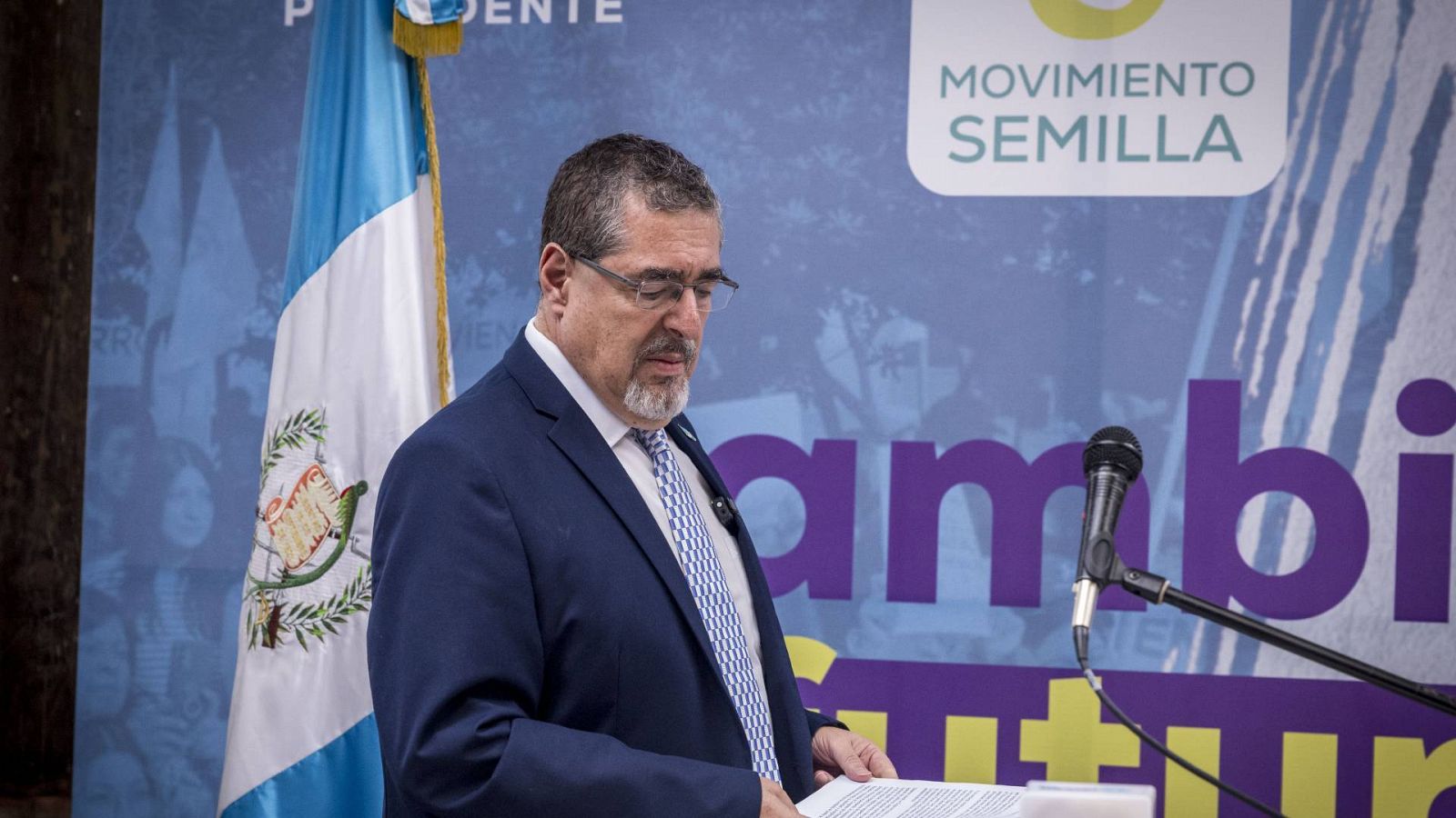 El presidente electo de Guatemala, Bernardo Arévalo de León, durante una rueda de prensa el sábado 1 de septiembre de 2023 en la capital del país.