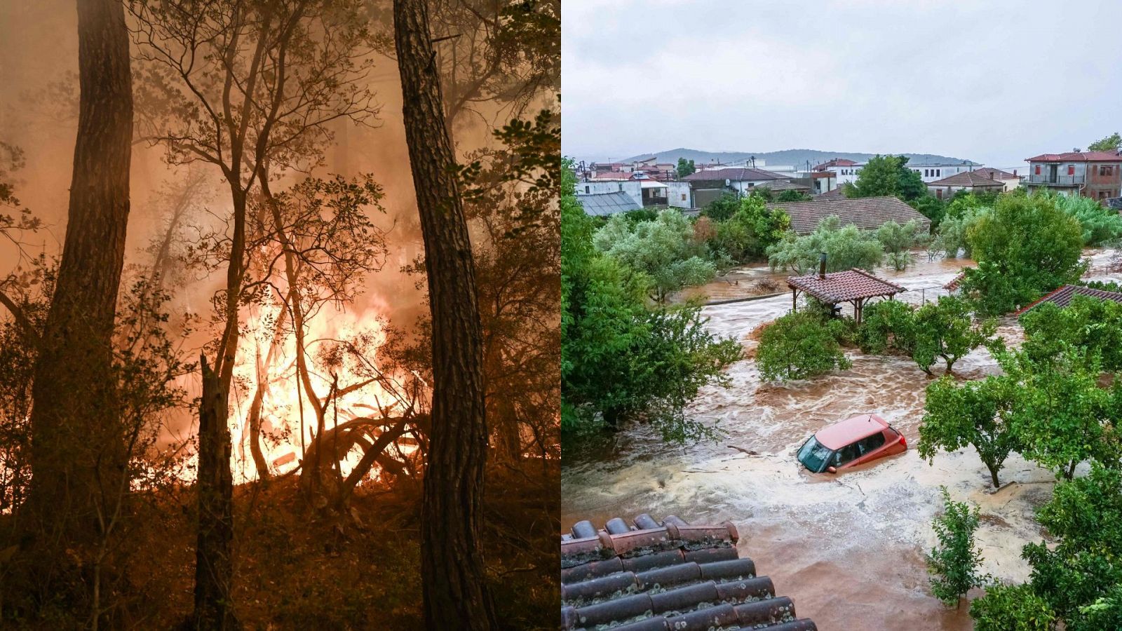 Grecia, golpeada por los incendios este verano, sufre ahora inundaciones tras el paso de la tormenta Daniel