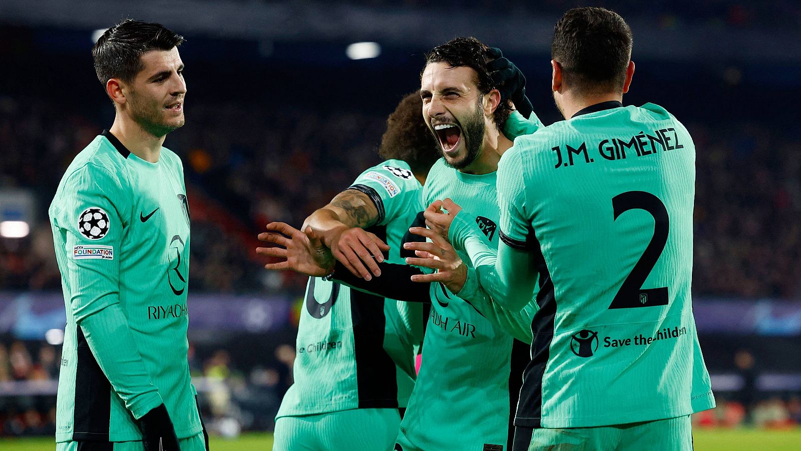 Feyenoord - Atlético de Madrid, en directo: Hermoso celebra el segundo gol de su equipo