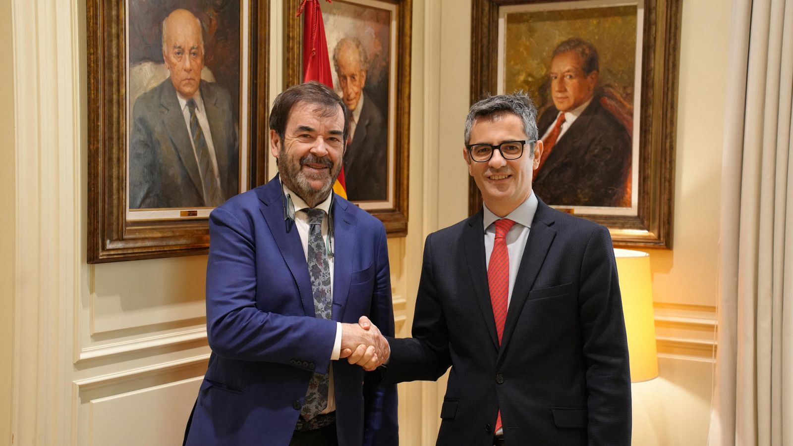 Vicente Guilarte (CGPJ) y el ministro Félix Bolaños