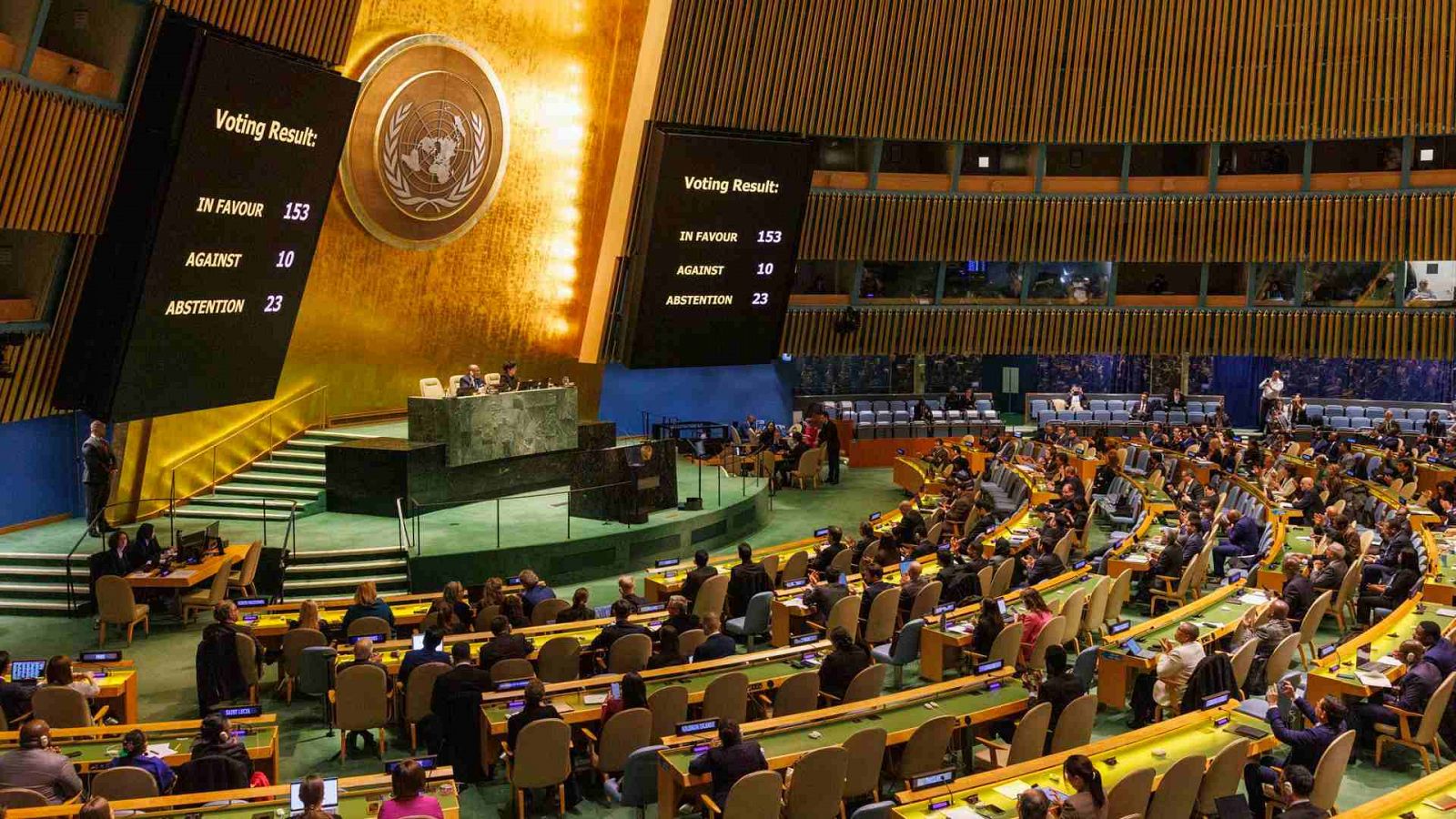 Décima sesión especial de emergencia de la Asamblea General de las Naciones Unidas sobre la guerra en Gaza, en Nueva York, Estados Unidos.