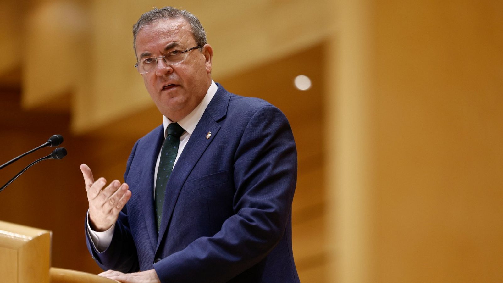 El senador del PP José Antonio Monago interviene durante la sesión de Control al Gobierno dle pasado martes