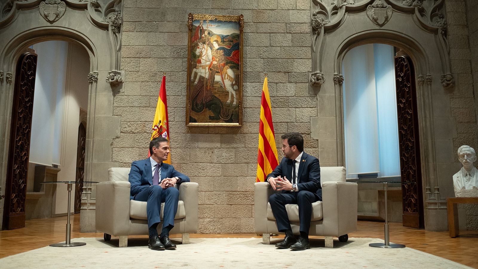 Pedro Sánchez i Pere Aragonès es reuneixen per primera vegada després de la investidura