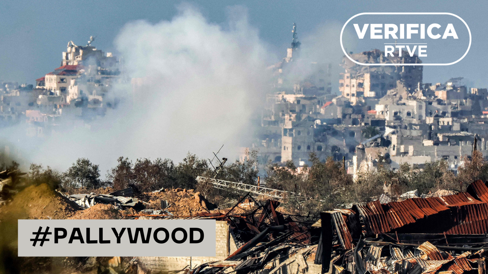 Pallywood: la desinformación que niega víctimas palestinas en Gaza, con el sello de VerificaRTVE en blanco