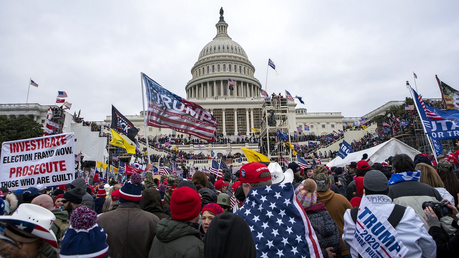 Imagen del asalto al Capitolio de Estados Unidos en enero de 2020