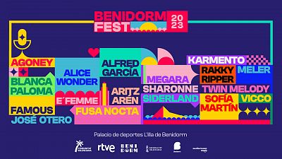 Cartel de participantes del Benidorm Fest 2023