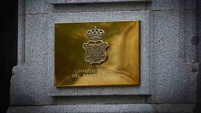 Imagen de la placa de la fachada de la sede del Consejo General del Poder Judicial (CGPJ) en Madrid. Imagen de la placa de la fachada de la sede del Consejo General del Poder Judicial (CGPJ) en Madrid.