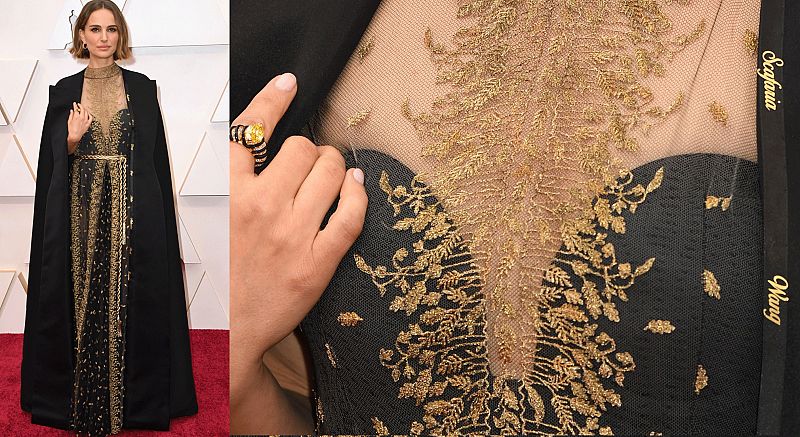 Natalie Portman en la alfombra roja de los Oscar 2020 con un vestido con capa de la casa francesa Dior en la que lleva bordados los nombres de las directoras de cine que se han quedado fuera de las nominaciones Natalie Portman en la alfombra roja de los Oscar 2020 con un vestido con capa de la casa francesa Dior en la que lleva bordados los nombres de las directoras de cine que se han quedado fuera de las nominaciones