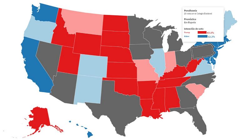 De Florida al 'Cinturón del Óxido': los doce estados decisivos