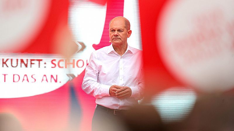 El socialdem�crata Olaf Scholz durante la campa�a electoral