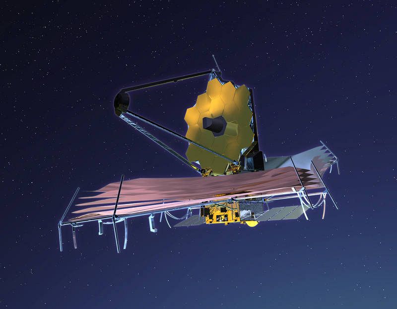 Recreación del telescopio espacial James Webb