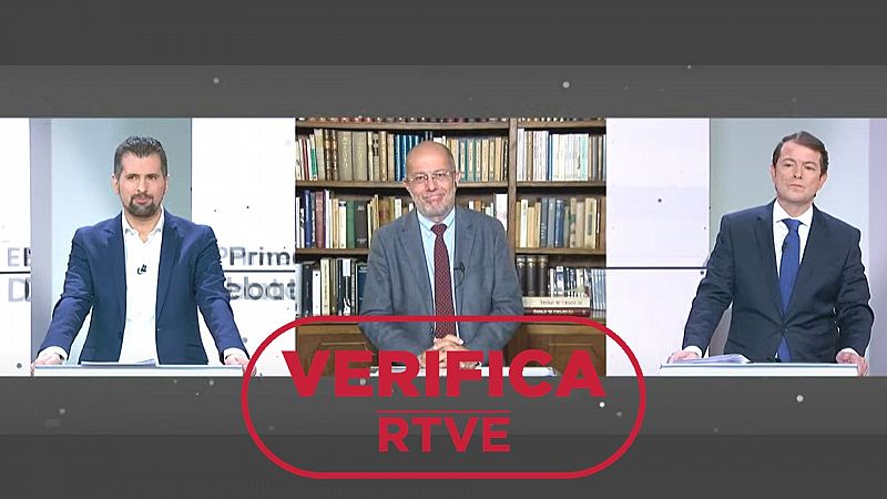 Tudanca, Igea y Mañueco en el debate electoral de RTVE con el sello VerificaRTVE