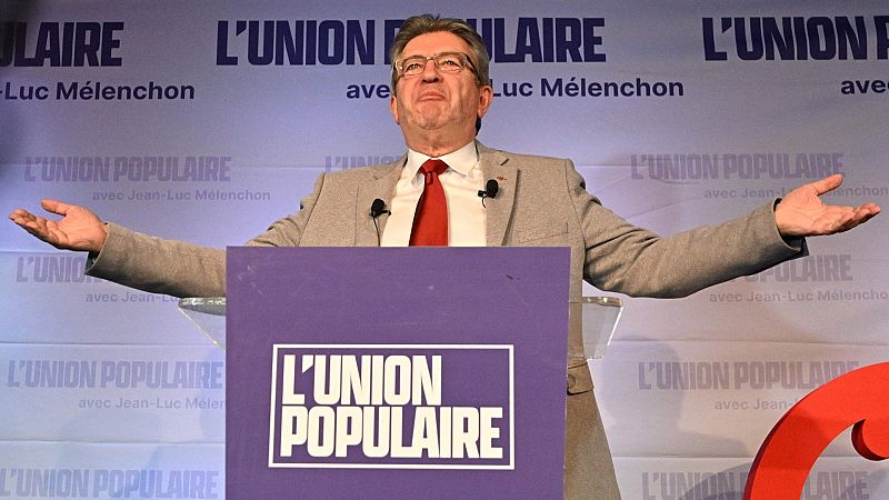 El candidato presidencial del partido Francia Insumisa, Jean-Luc Mélenchon