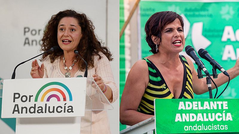 Las candidatas de Por Andalucía, Inmaculada Nieto, y Adelante Andalucía, Teresa Rodríguez, en la campaña de las elecciones andaluzas 2022