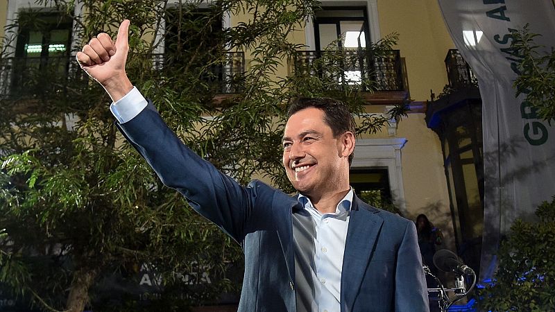El ganador de las elecciones en Andalucía de este domingo, Juanma Moreno (PP)