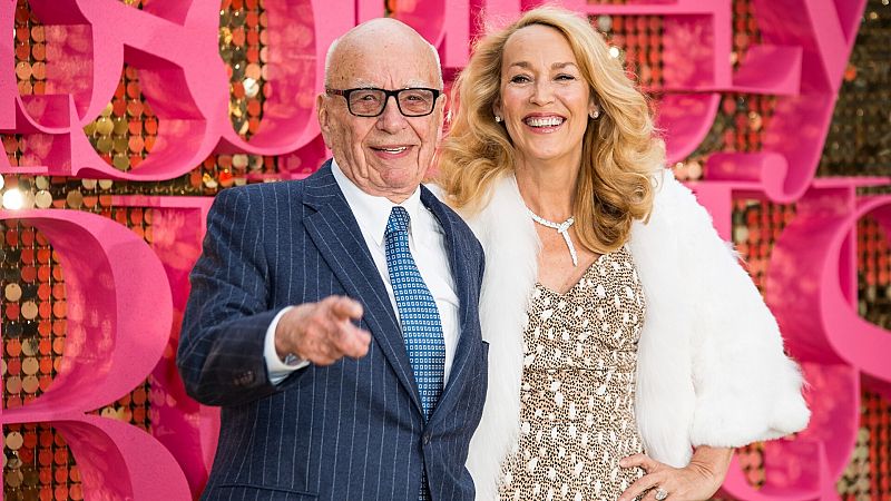 Rupert Murdoch y Jerry Hall en 2016