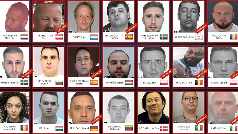 Algunos de los delincuentes más buscados en Europa
