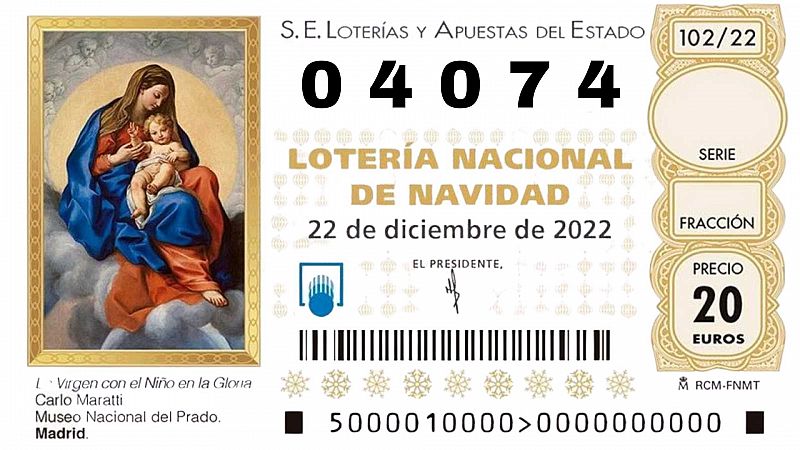 El 4.074, segon premi de la Loteria de Nadal de 2022