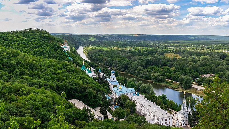 Parque Nacional de las Montañas Sagradas, en Donetsk, cerca del epicentro de la guerra de Ucrania