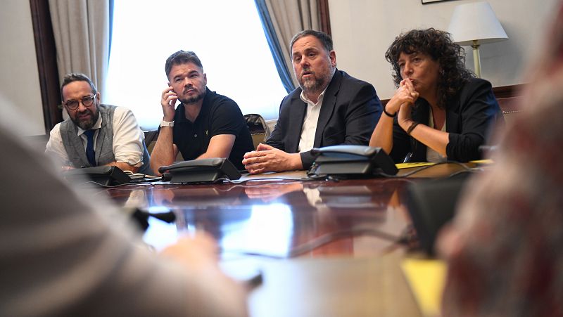 Oriol Junqueras reúne al grupo parlamentario de ERC