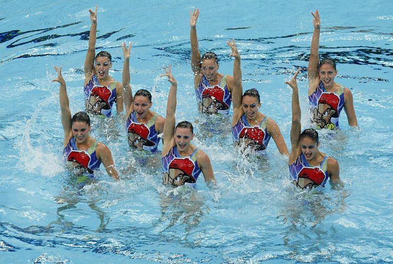 Alba Cabello, Raquel Corral, Andrea Fuentes, Thais Henríquez, Laura López, Gemma Mengual, Irina Rodríguez y Paola Tirados.