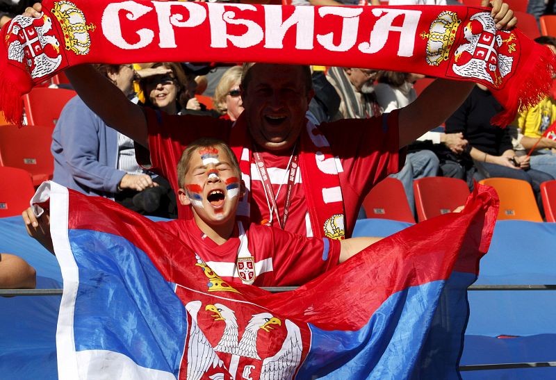 La afición serbia no superaba en número a la alemana.