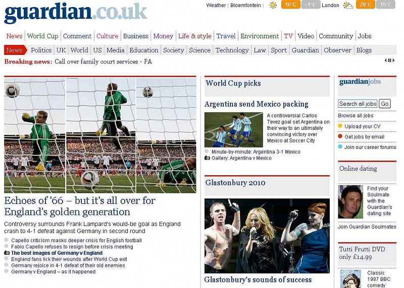 Para 'The Guardian', "la derrota significa el fin de la generación de oro" del fútbol inglés
