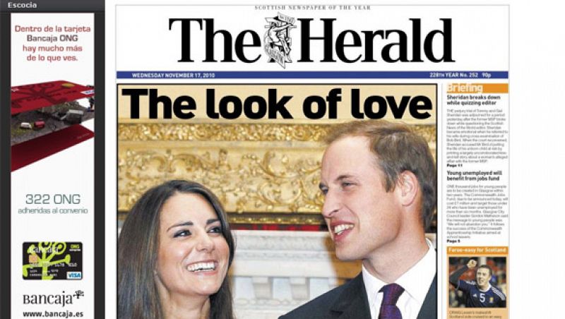 "La mirada del amor" titula el diario Herald