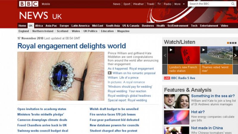 La BBC se hace eco de cómo el enlace ha "derretido" al mundo