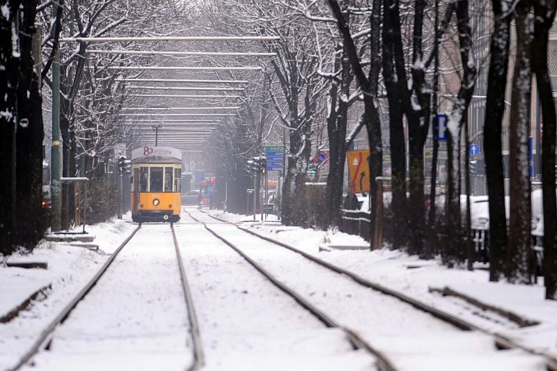 La nevada han afectado a las comunicaciones entre Bolonia y Milán.