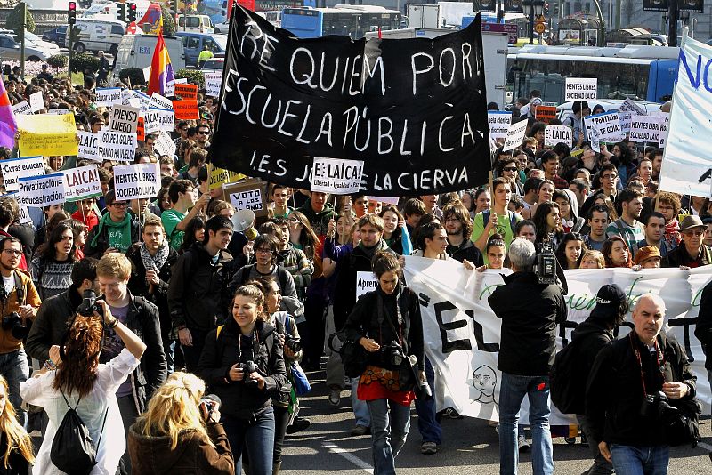 Protesta contra los recortes en educación