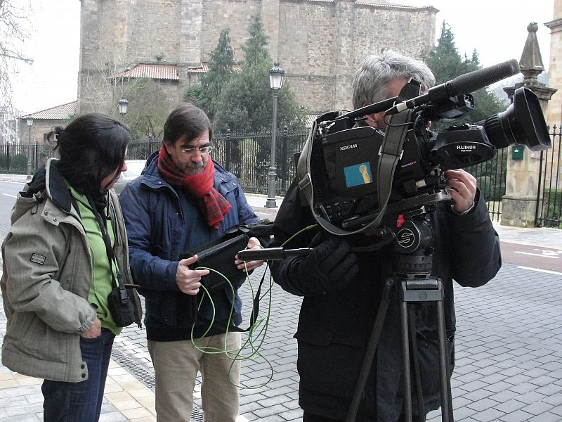 El equipo de Crónicas rodando en Lazkao