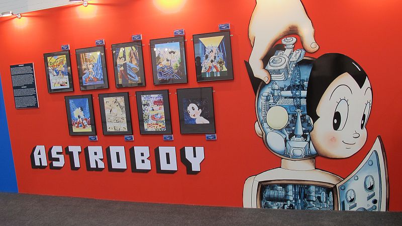 Apartado dedicado a 'Astroboy' dentro de la exposicón 'Robots en su tinta'